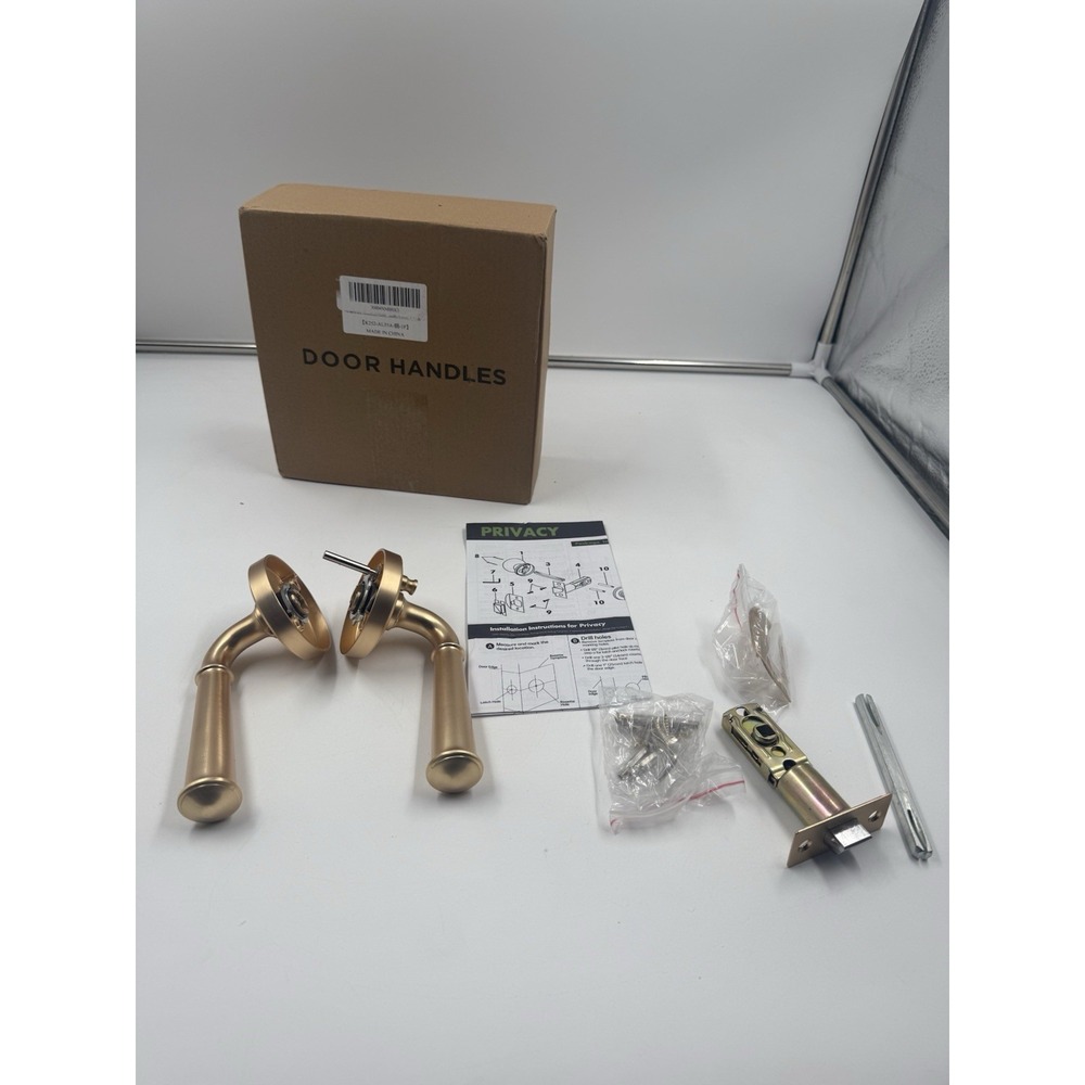 Brushed Gold Privacy Door Handle Interior Bedroom Bathroom Privacy Gold Door ...
